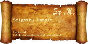 Szigethy Margit névjegykártya